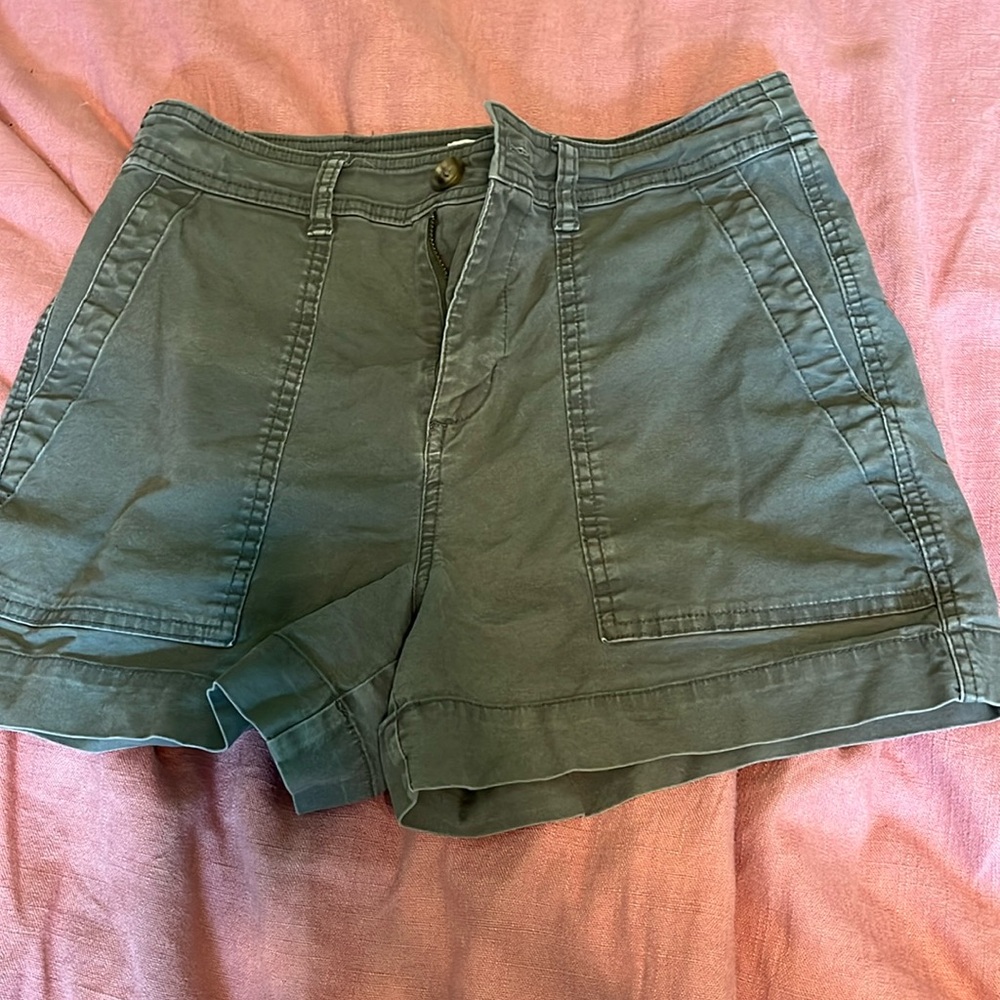Green cargo shorts